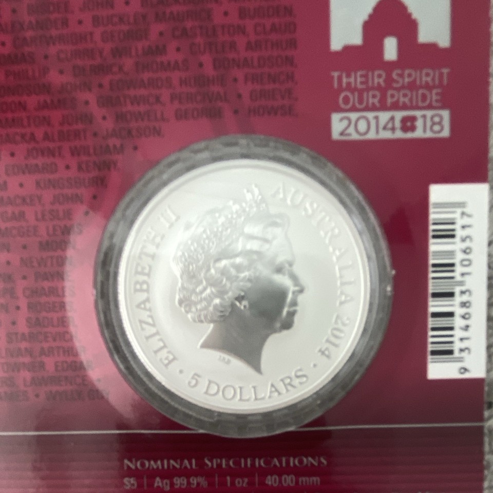 Royal Australian Mint 2014 Australia $5 0.999 Fine Silver Frosted UNC ...