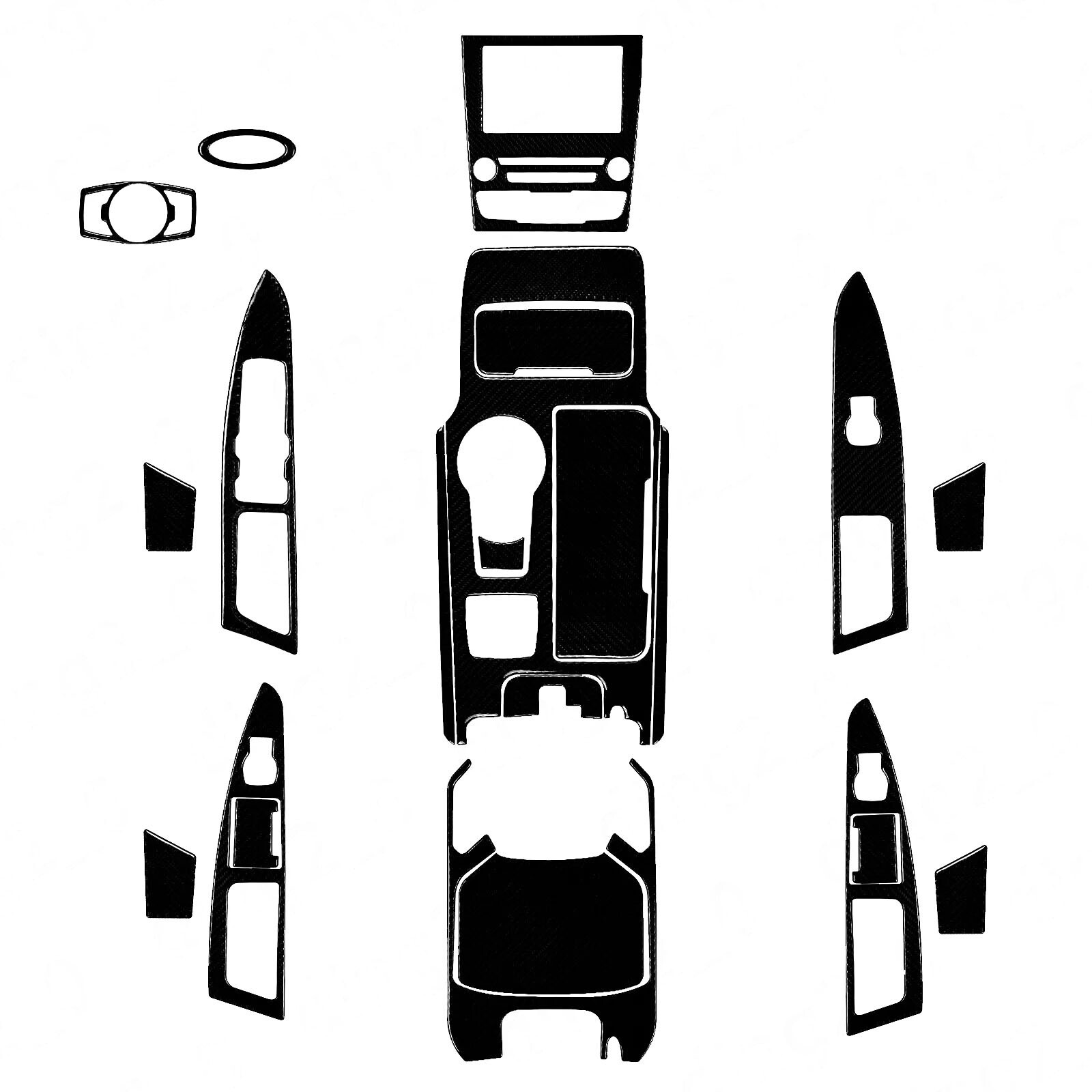 22Pcs Glossy Piano Black Full Interior Trim Kits For Ford Fusion Mondeo 2013-19