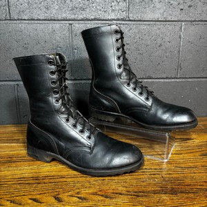 Vintage PJ Combat Boots Mens 8.5 R Black Leather 1988 Military Men Vintage Combat Boots | eBay main image 3
