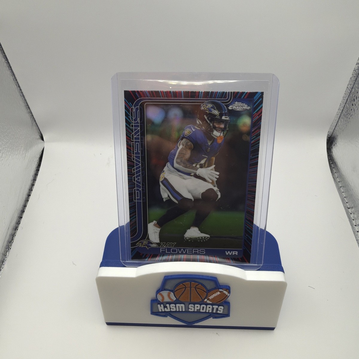 2025 Topps Chrome Football Zay Flowers Neon Pulse Refractor | eBay