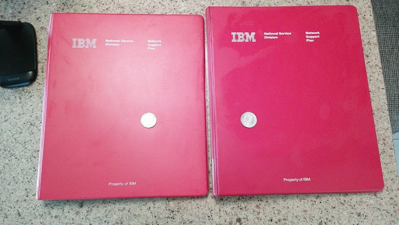 Vintage' 70s IBM NET red vinyl Binder- Document Holder