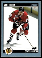 1992-93 Score Canadian Mike Hudson Chicago Blackhawks #156