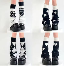 1 Pair Punk Women Leg Warmers Harajuku Gothic Knit Protection Boot Socks