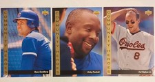1993 Upper Deck - Community Heroes Puckett #34, Cal Ripken Jr #35, Sandberg #38