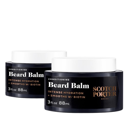 Conditioning Beard Balm Twin Pack – Smooth, Shape, Moisturize & Soften Coarse...