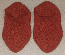 Red Hand Knitted Children's Crocheted Bootie Slippers Shoes Brand New Ships Free
