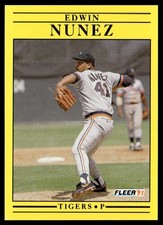 1991 Fleer Edwin Nunez Detroit Tigers #345