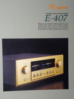     Accuphase E-407 Prospekt in deutscher Sprache. Sehr guter Zustand   