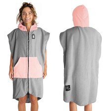 Surf Poncho Changing Robe Towel - Hooded, Zippered Towel Poncho for Beach, Su...