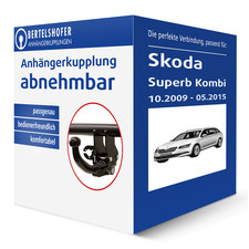 TowCar Anhängerkupplung abnehmbar für SKODA Superb Kombi II Typ 3T5 AHK