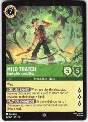 Milo Thatch Getting His Hands Dirty 82/204 Wilds Unknown Disney Lorcana