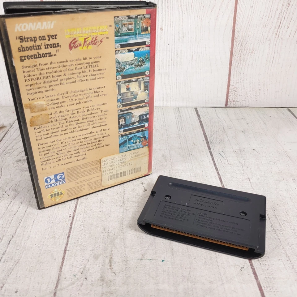 Lethal Enforcers 2 II : Gun Fighters Sega Genesis (1994) Game & Case - TESTED - Image 2 of 4