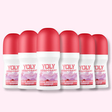 Yoly Roll-On Deodorant Rosehip 2.53 fl oz  Freshness  Skin Care 6-Pack 