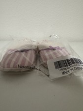 Victoria Secret Women Slippers Pink Plaid Slip On Comfort Indoor Med