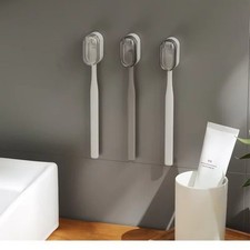 2pc Wall-Mounted Toothbrush Holder with Dust Cover - Waterproof Organizer-NEW
