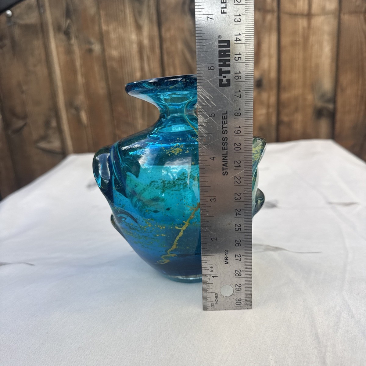 Vintage Mdina Hand Blown Signed Glass Vase 6