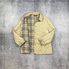 Burberry London Nova Check Quilted Jacket Women Beige Luxury Size L