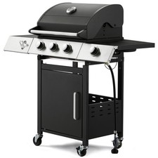 3 Burner Propane Gas Grill 36000 BTU with Side Burner Cabinet Outdoor BBQ