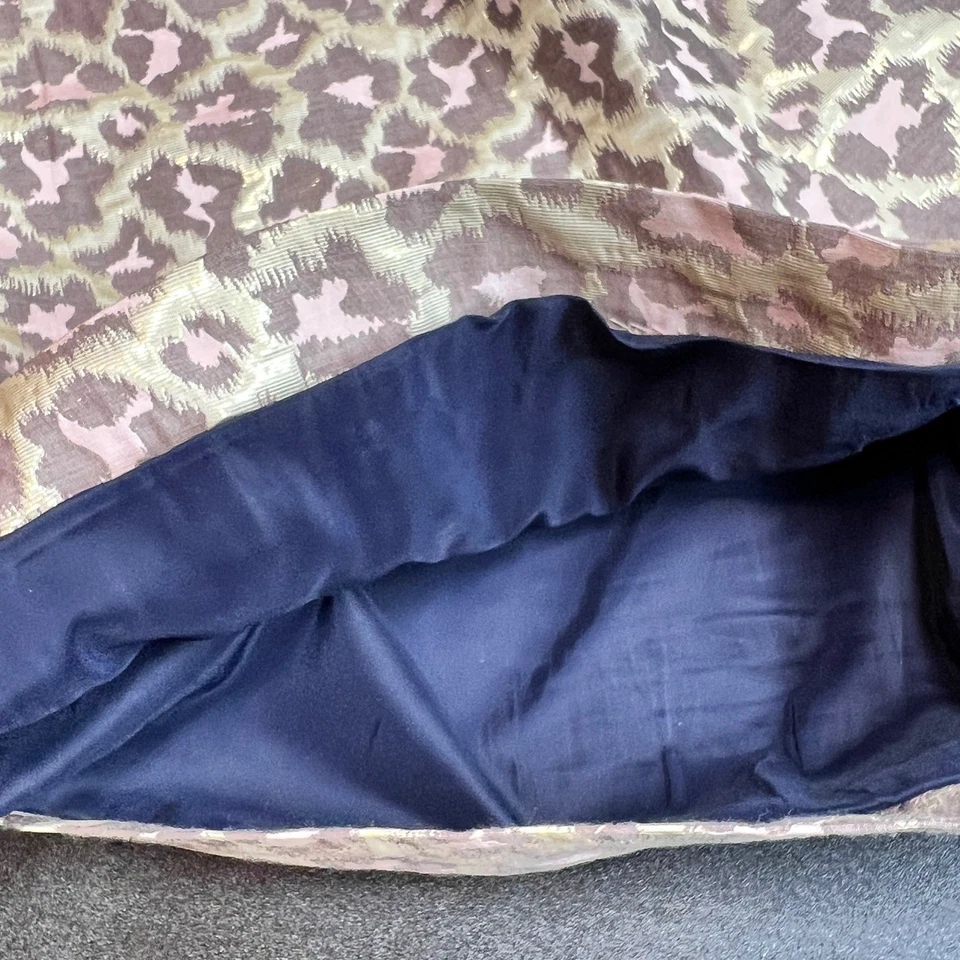 J. Pantalones Cortos Crew Talla 00 Estampado Leopardo Brocado Rosa Marrón Dorado Forrados Metálicos Foto 4 de 4