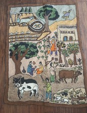 Vintage Hand Woven Andean Folk Art Wall Hangi...