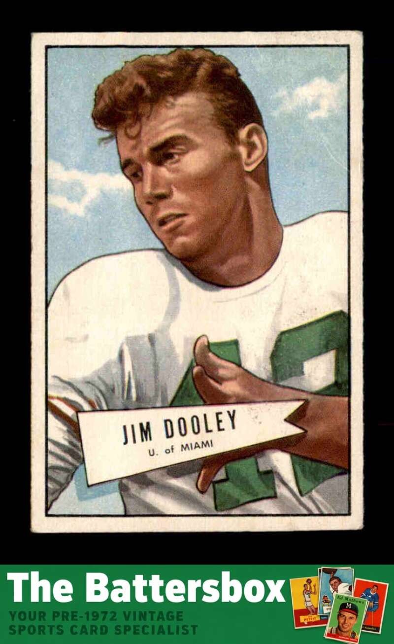 Jim Dooley #31 Football Cards 1952 Bowman Small trading card — raw and PSA graded price guide