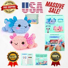Perfect Gift Crochet Set: Beginner's Axolotl Kit with Comprehensive Support