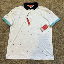 $110 Redvanly Men’s Medium M Ramey Golf Performance Polo Shirt Bright White