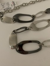 Metal / Steel Woman Belt 48 Inches Christopher & Banks Silver Tone