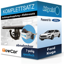 Für Ford Kuga 2019 - jetzt TOWCAR Anhängerkupplung abnehmbar + 7polig E-Satz neu