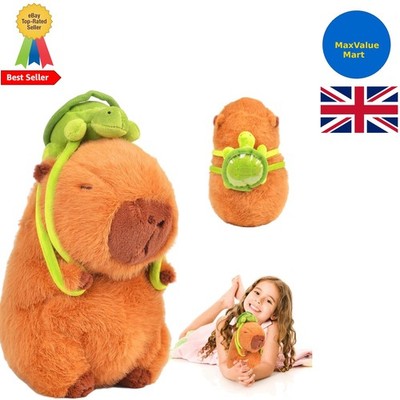 Entzückendes 23 cm Capybara Plüschtier mit Schildkröte Rucksack - perfektes Geschenk für Kinder