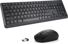Wireless Keyboard and Mouse Combo for Windows, 2.4G Full-Sized External Cordless