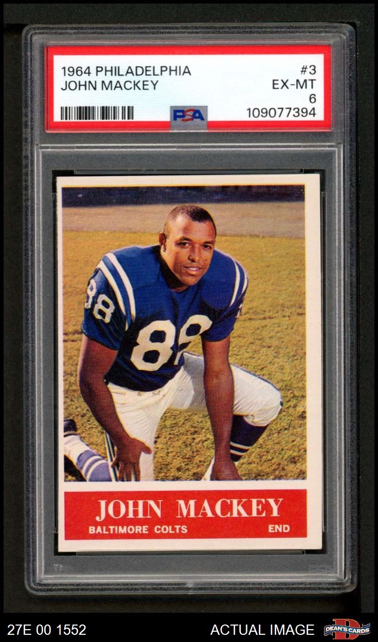 1964 Philadelphia #3 John Mackey  Colts RC HOF Syracuse PSA 6 - EX/MT