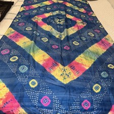 V Pretty Long Multicolored Pure.Silk Scarf Or Use as Dupatta