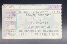 KISS, REUNION ARENA, DALLAS, TX,  CONCERT TICKET, JULY 5, 1996