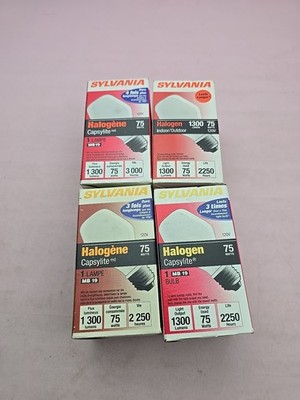 4x Sylvania Halogen Capsylite 75w 120v bulb New old stock Heavy Bulbs
