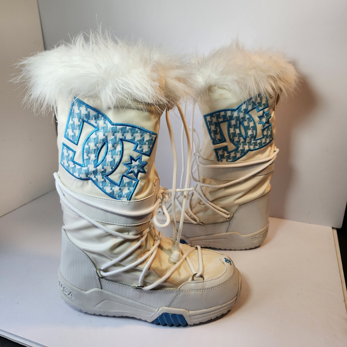 DC Chalet Snow Boots Medium Blue And White RARE Y2K **See