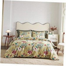 Red Floral Duvet Cover 100 Egyptian Cotton 3 Pcs Set 1 King Chic Flowers