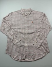 Ralph Lauren Shirt Mens Large Red Check Long Sleeve Button Down Classic Casual