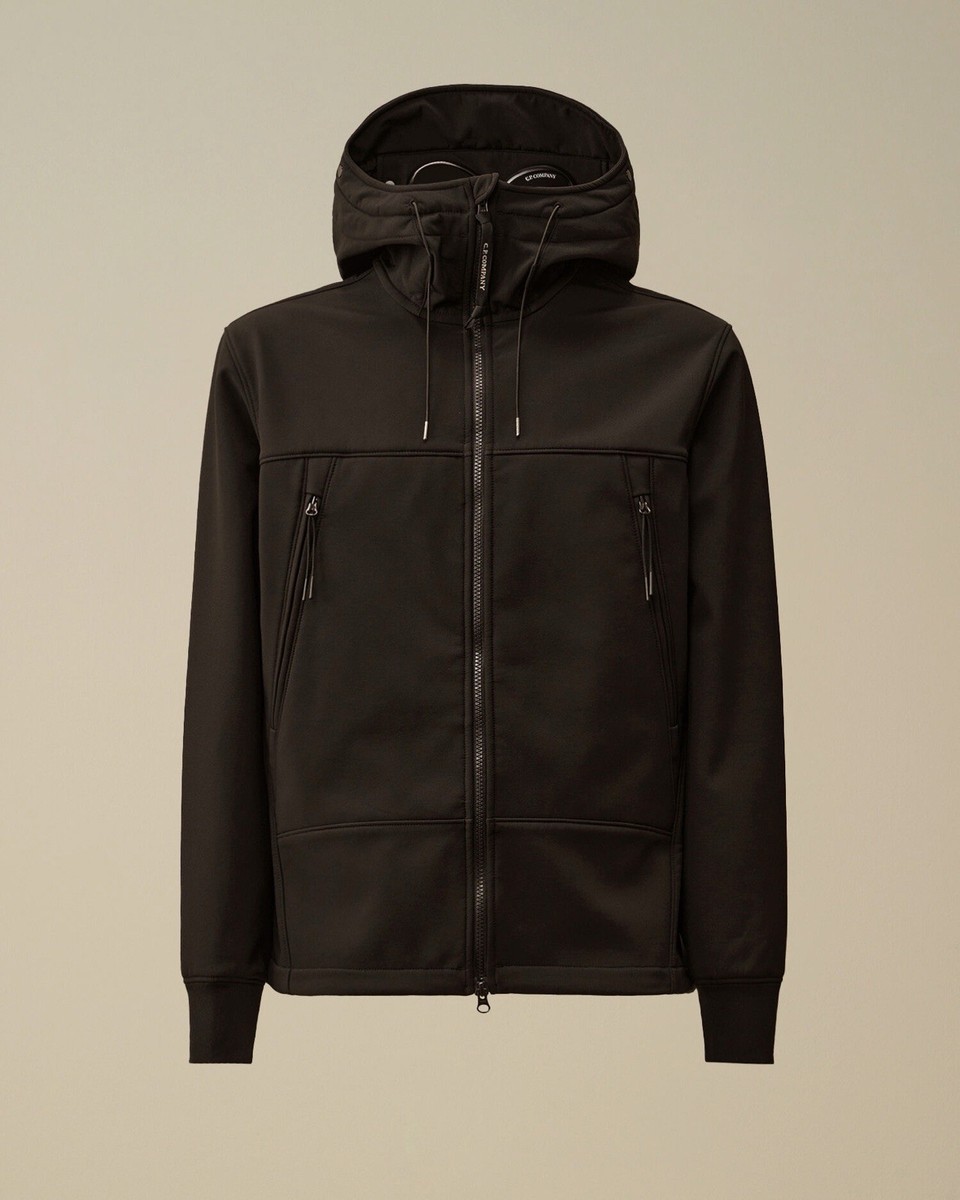 ジャケット・アウター C.P COMPANY SHELL-R GOGGLE JACK CP COMPANY Shell-R Full Zip Goggle Jacket Black NEW WITH TAGS Mens