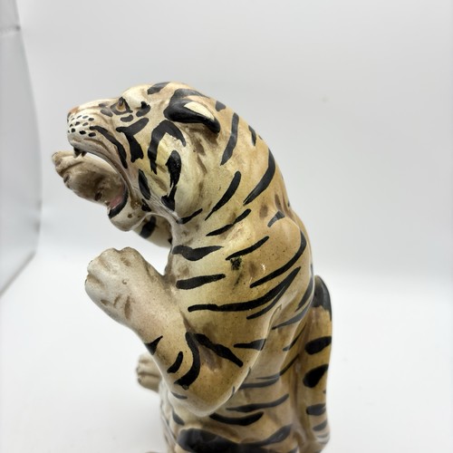 Vintage Ceramic Standing Rampant Tiger Figure Sculpture 8.5" MCM Decor READ - Picture 9 of 14
