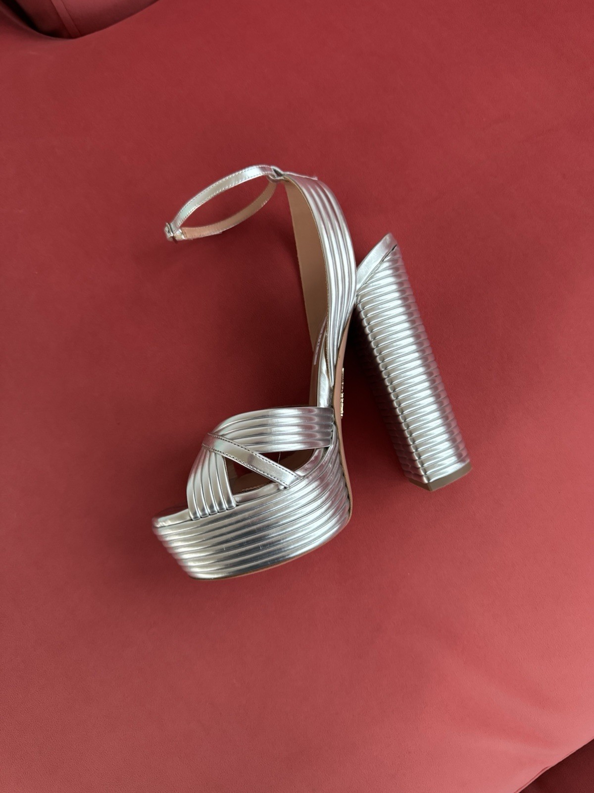 Aquazzura Sundance NEW 140 Sandals Leather, Size 37, 4 uK