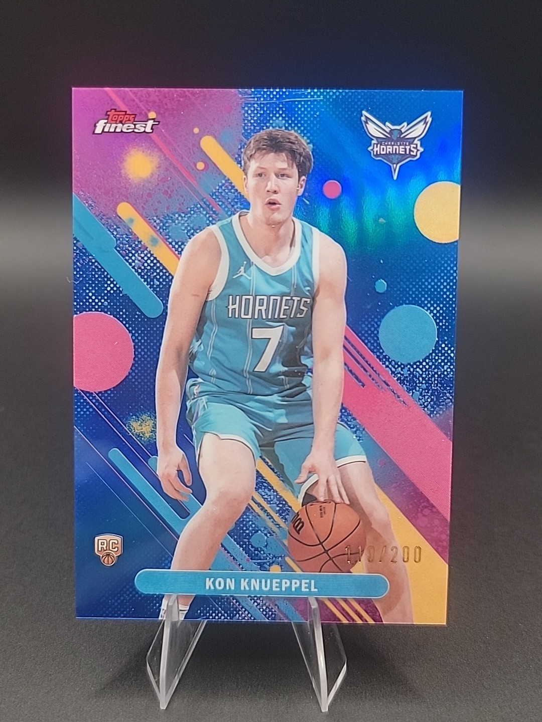 2025-26 Topps Finest Basketball Kon Knueppel Rookie Blue /200 Common #4