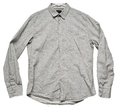 Denim & Flower by Ricky Singh Shirt Mens Large Gray Everyday Wear Button Up