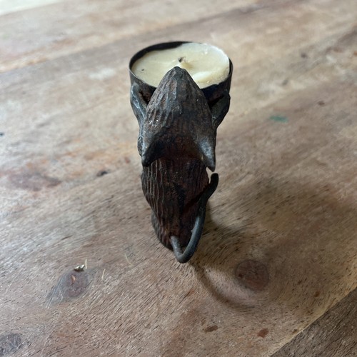Portacandele per topi da giardino con finitura patina in rame - Foto 4 di 8