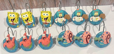 Vintage 2002 Spongebob Squarepants Patrick Sandy  Gary 12 Shower Curtain Rings