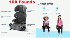 TurboBooster 2.0 LX Highback Booster Seat Chair  Latch System Ganon GREY