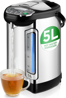 Electric Water Boiler and Warmer - 5L/5.28 Qt Stainless Steel Hot Water Dispense