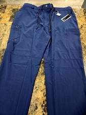 Cherokee Mens infinity 6-Pocket Cargo Scrub Pants Size XL Navy Stretch