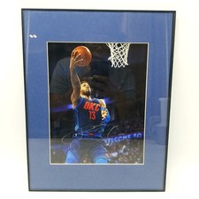 Oklahoma City Thunder Basketball Photo W/ Writing Framed