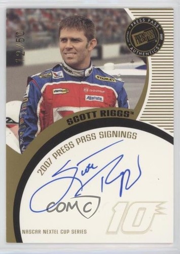 2007 Press Pass Press Pass Signings Gold /50 Scott Riggs Auto | eBay